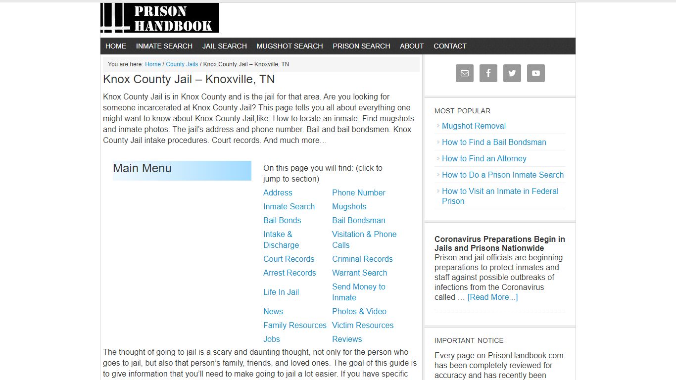 Knox County Jail – Knoxville, TN - Prison Handbook